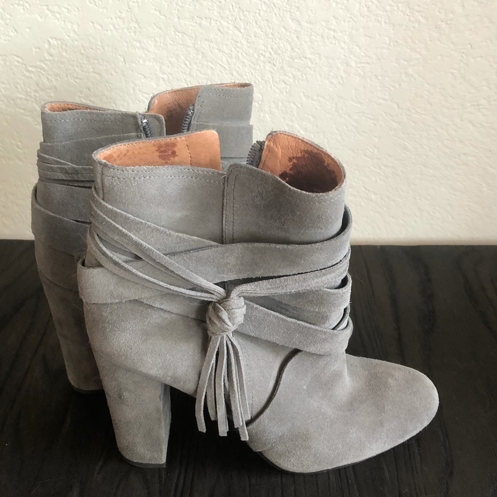 Grey / Gray Suede booties size 8